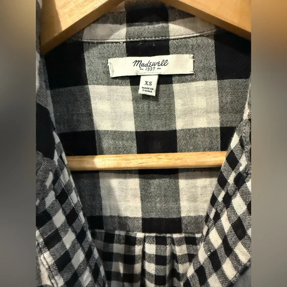 Madewell Black and White Checkered Shirt - Picture 2 of 4